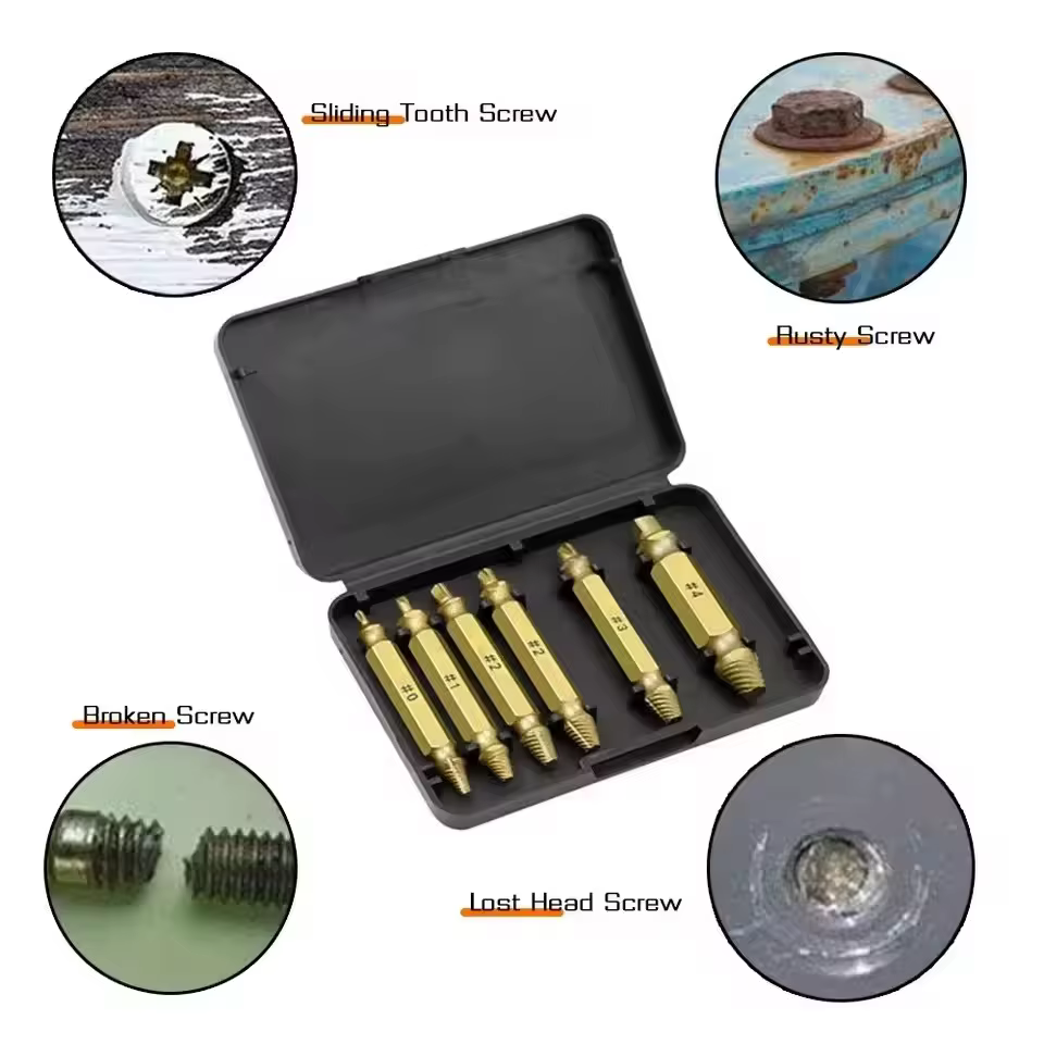 Kit d'extracteurs de vis endommagées HSS – Perceuse pour vis usées et cassées – Outil de démolition rapide et facile pour outils électriques