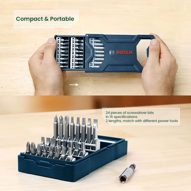 Bosch foret tournevis jeu d'embouts 7/15/25 pièces Kit de mélange carbure haute dureté pilote Bits