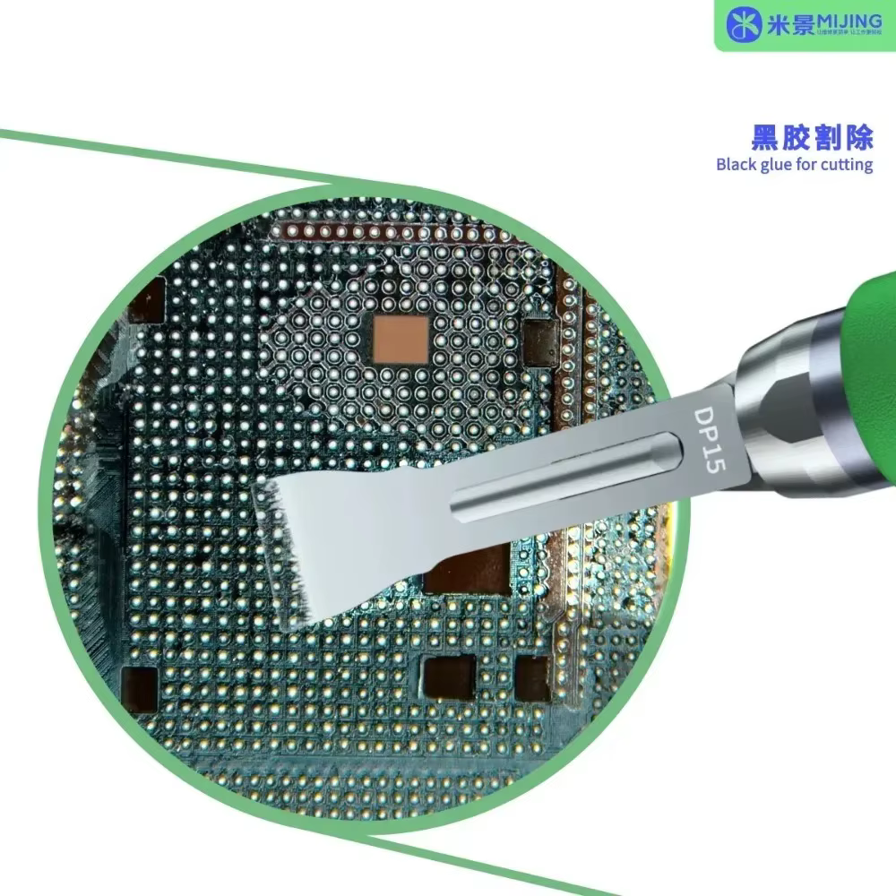 Mijing MJ KC8 9 en 1 couteau d'entretien de démontage de téléphone portable changement facile carte mère CPU IC dissolvant colle outils de lame propre