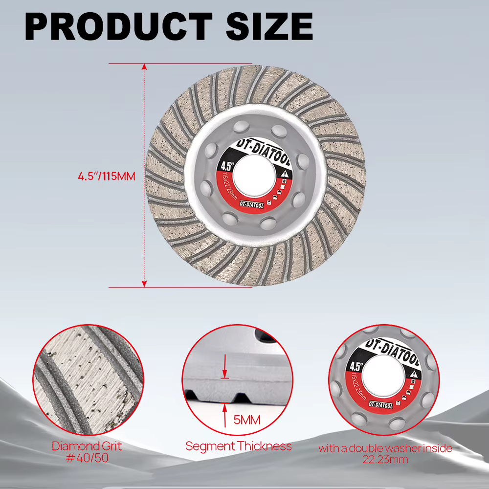 DIATOOL diamant disque de meulage 115mm/4.5 pouces
