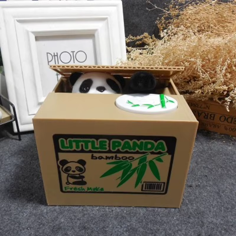 Tirelire Panda Voleur de Monnaie : Tirelire Électrique Créative, Défi d'Épargne, Jouet Cadeau d'Anniversaire pour Enfants