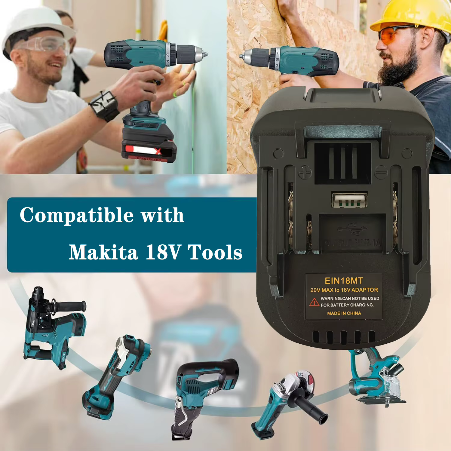Adaptateur de batterie EIN18MT pour convertir les batteries Li-ion Einhell 18V en outils électriques sans fil Makita 18V