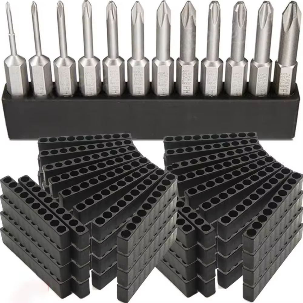 Base de rangement pour foret 8/10/12 trous, bricolage 6.35mm, support de rangement pour foret, organisateur de perceuse, outils matériels, accessoire de stockage électrique