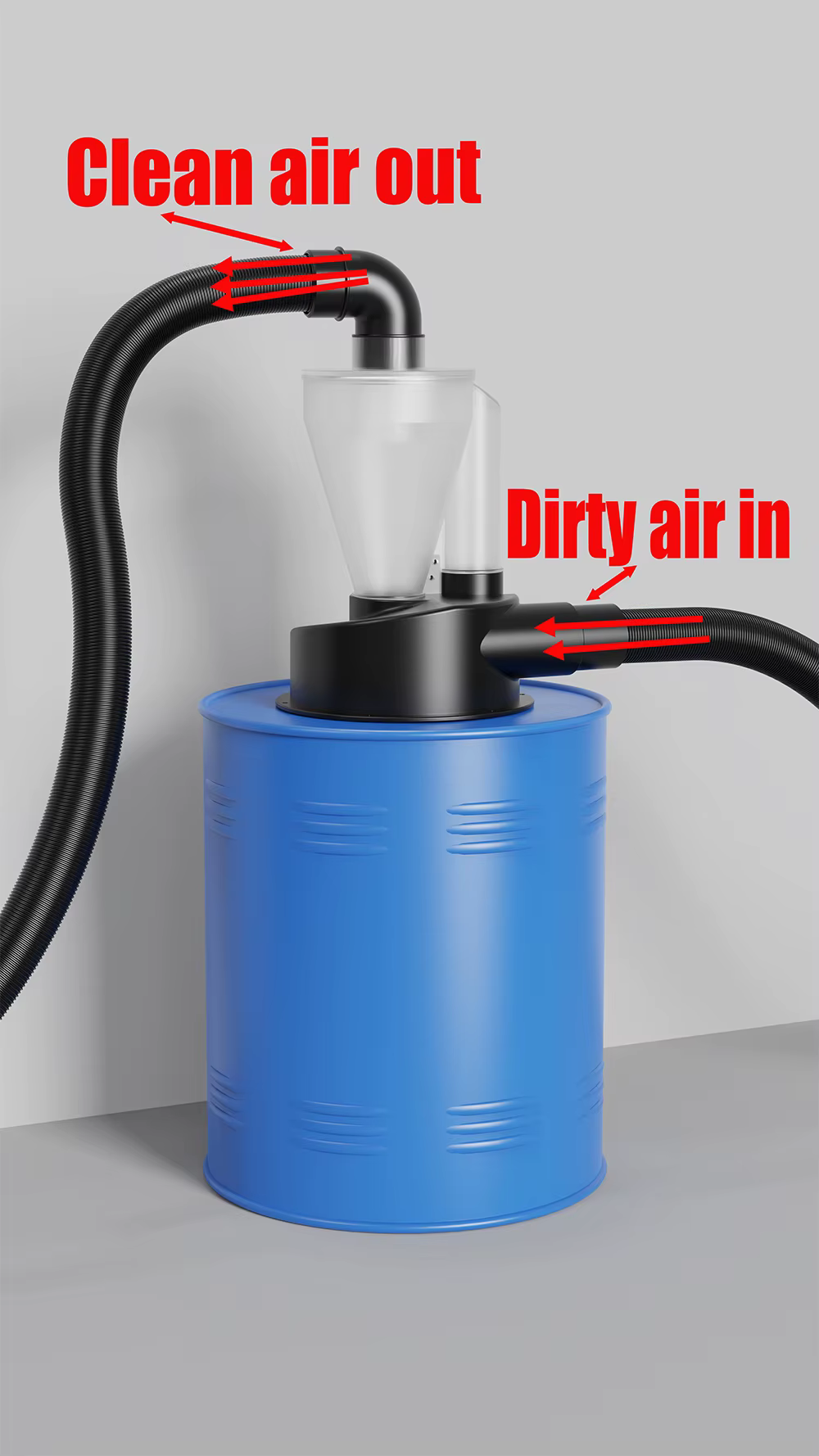 Collecteur de poussière Cyclone à Double Filtration pour le travail du bois