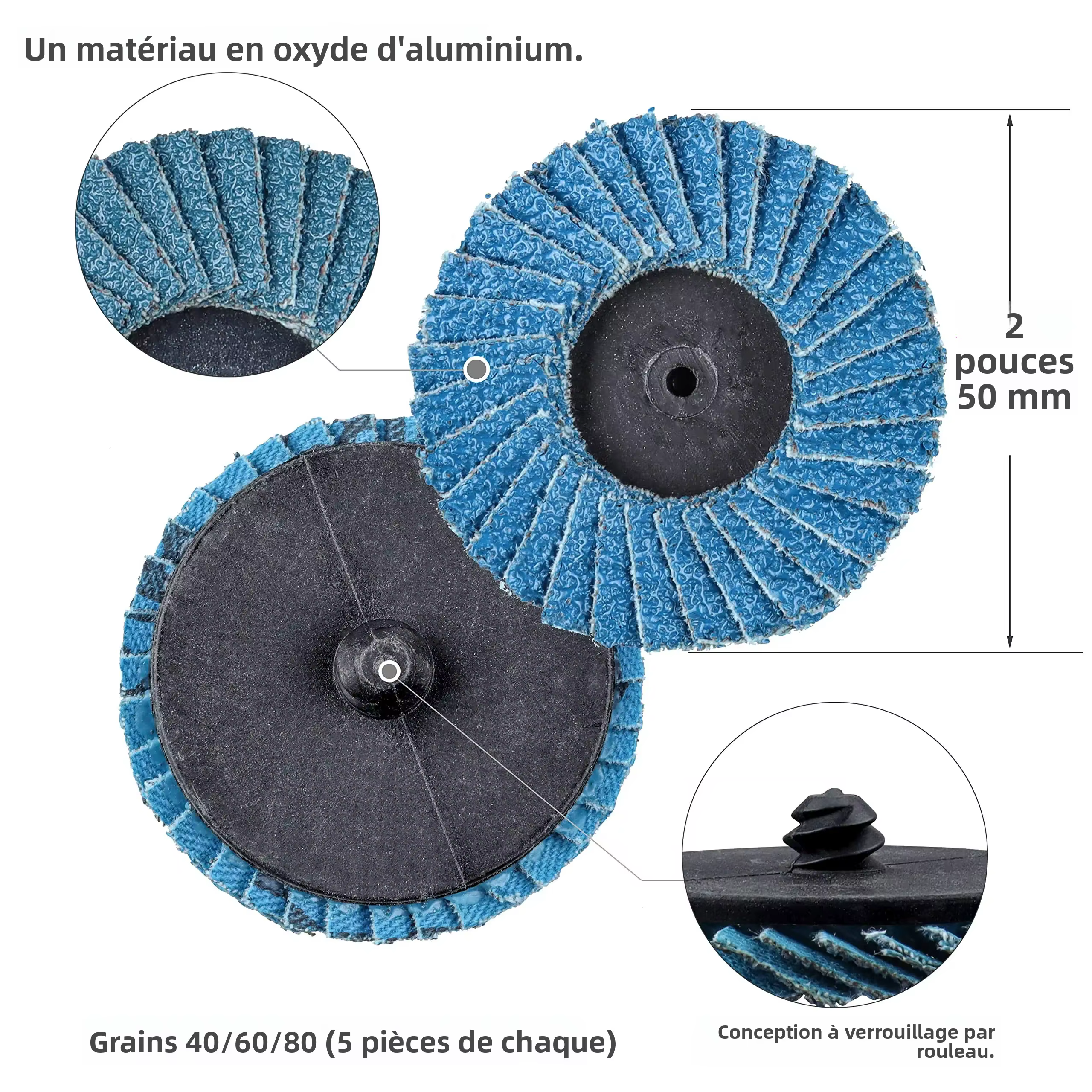 Disques à lamelles de verrouillage en rouleau de 2 pouces