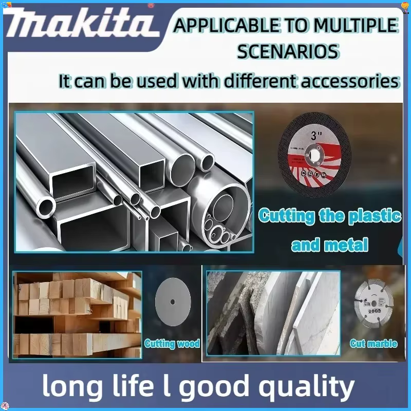 Meuleuse d'angle sans fil Makita de 3 pouces, batterie au lithium, machine de découpe électrique, scie circulaire portative, outil électrique