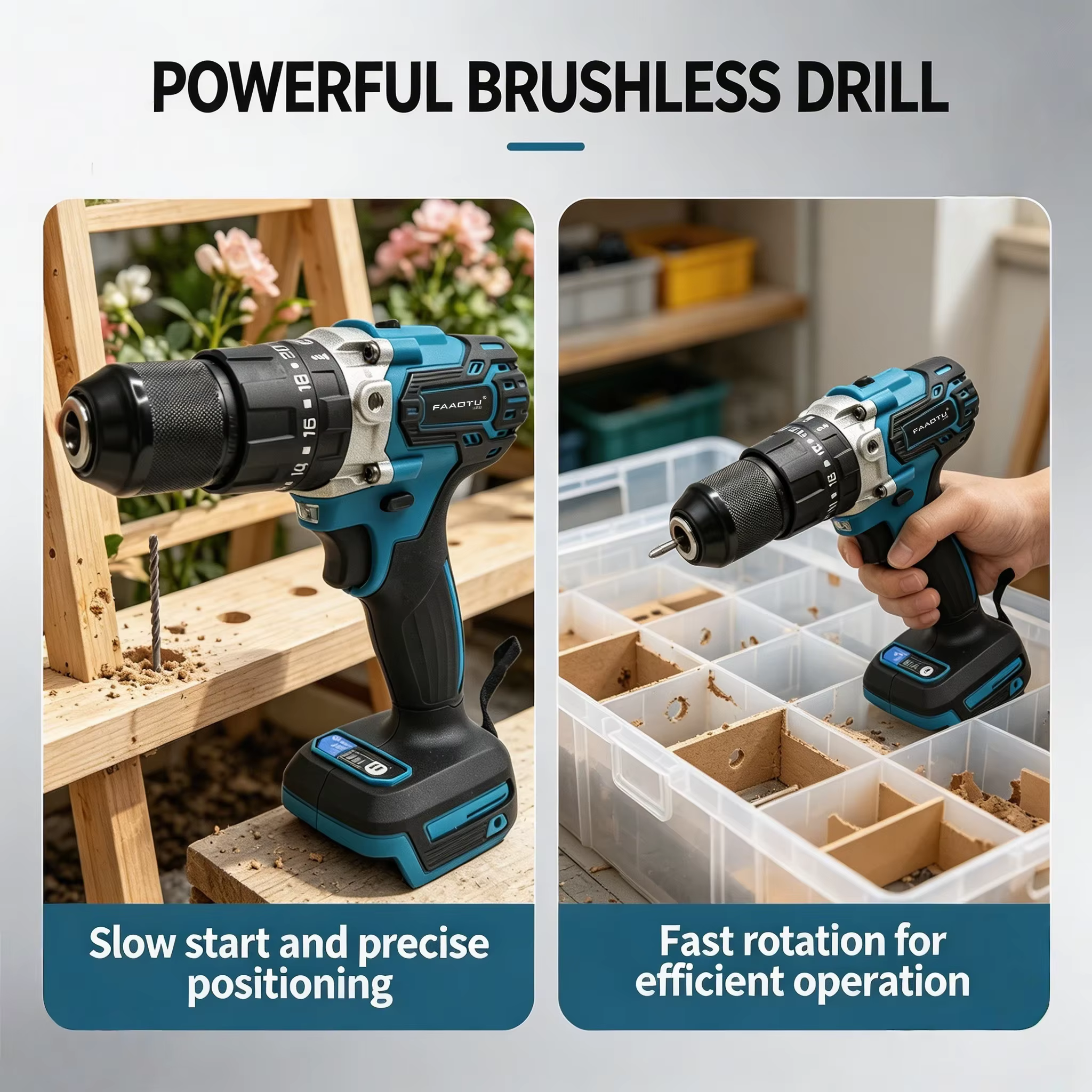 Perceuse-visseuse électrique FAAOTU 487-13 mm - Qualité professionnelle