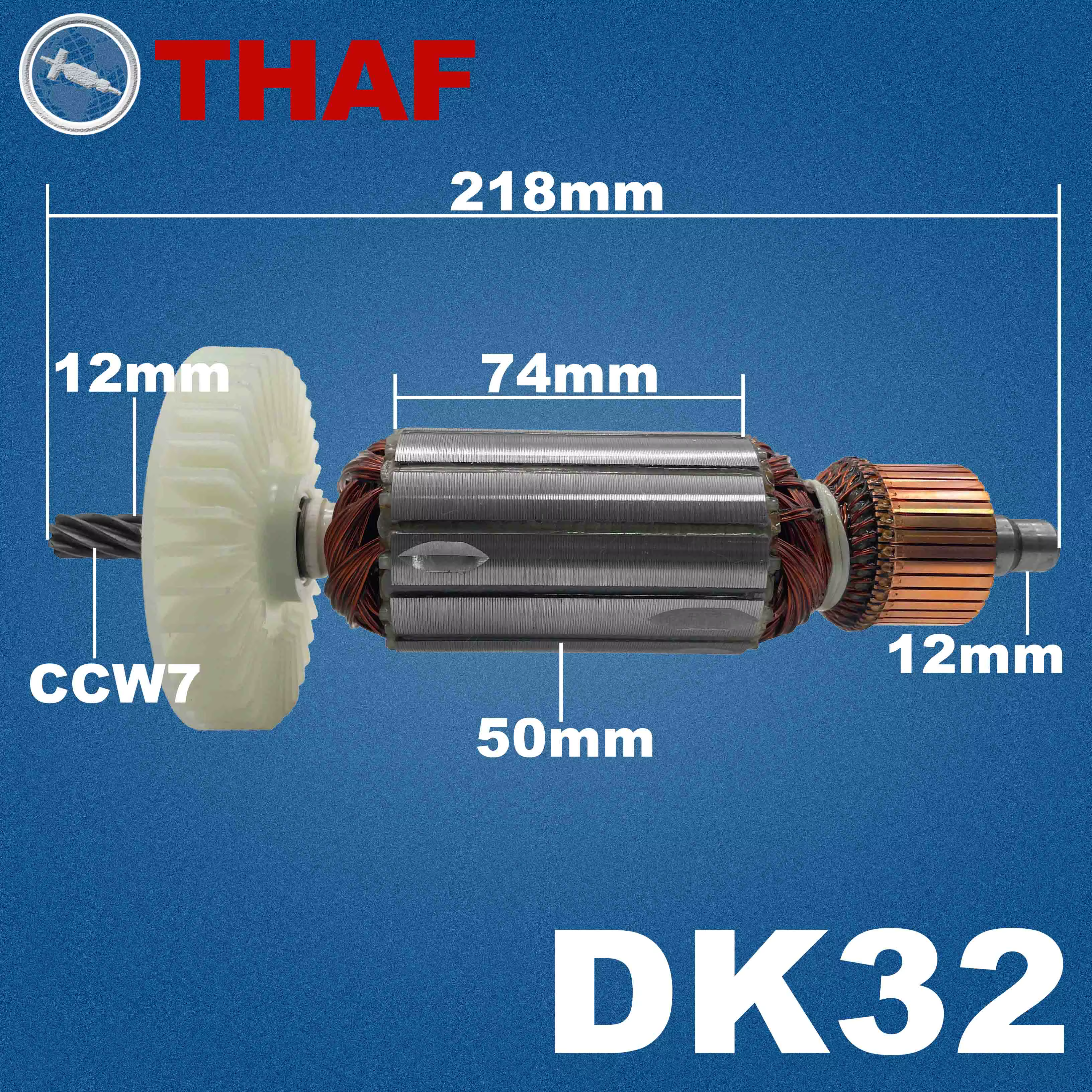 AC 220V 240V DK32 Induit Rotor pour WEKA Machine de forage Pièces de rechange Foreuse à cœur DK