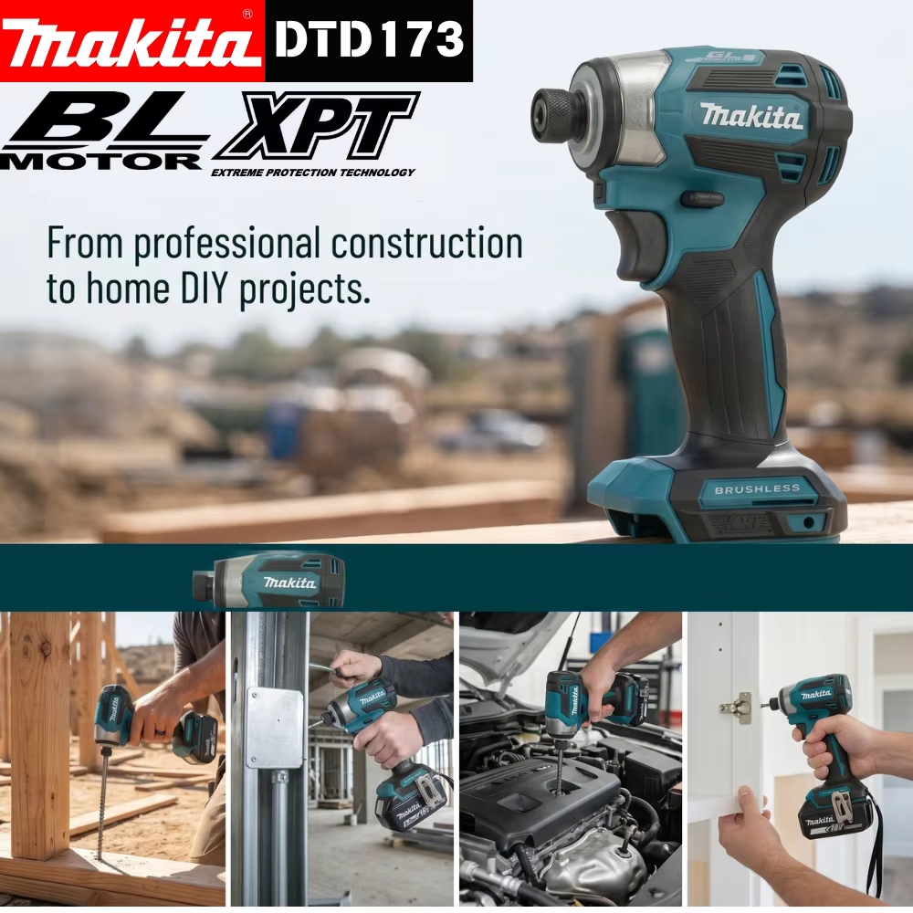 MAKITA DTD173 Visseuse à chocs sans fil 18V sans balais – Couple max. 180 N·m