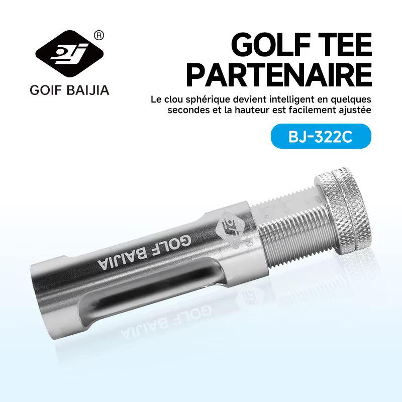 Outil de réglage du tee de golf gris pour une réglage précis de la hauteur afin d'améliorer la distance de vol de la balle