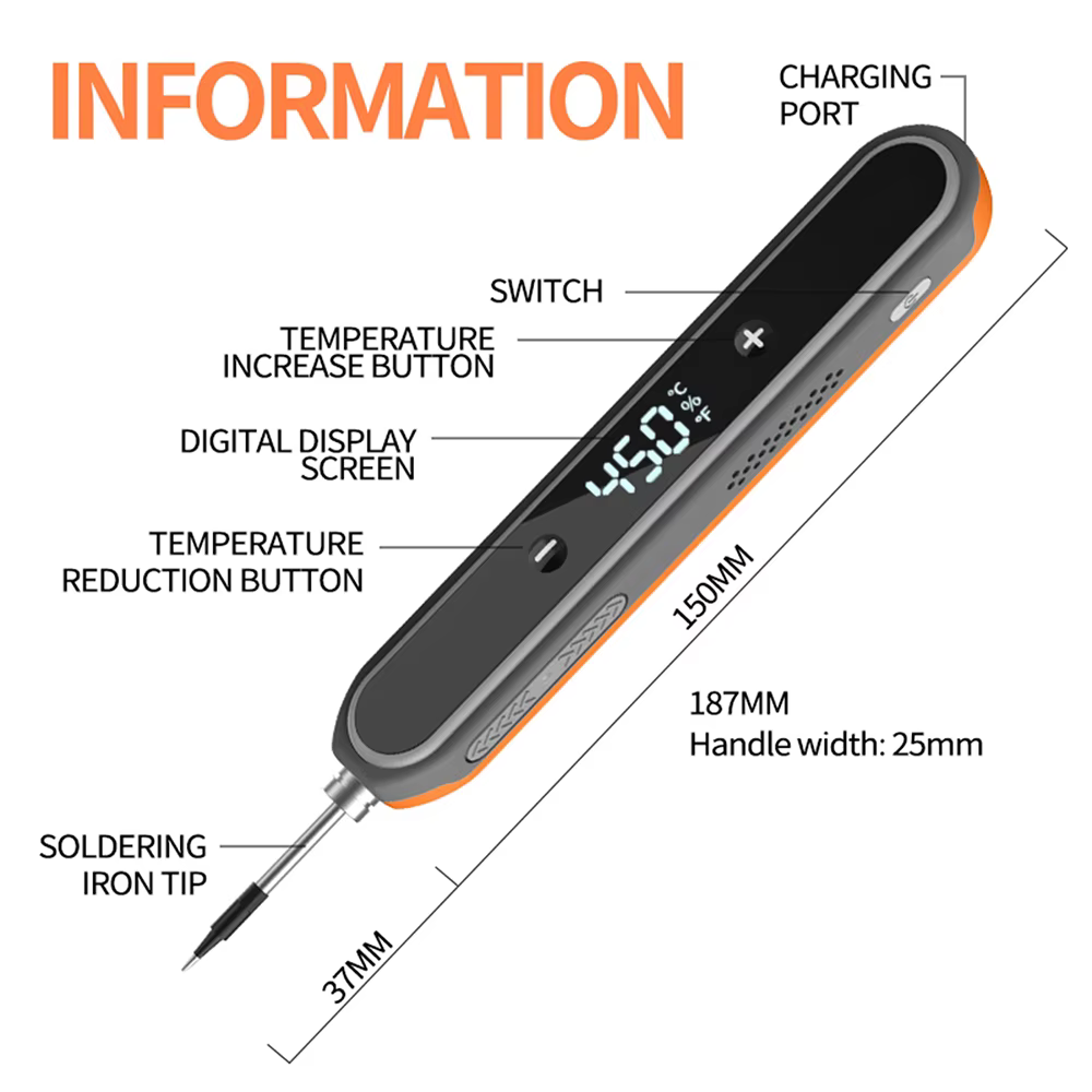 Kit de fer à souder électrique numérique USB multifonctionnel intelligent 180-450 ℃ Fer