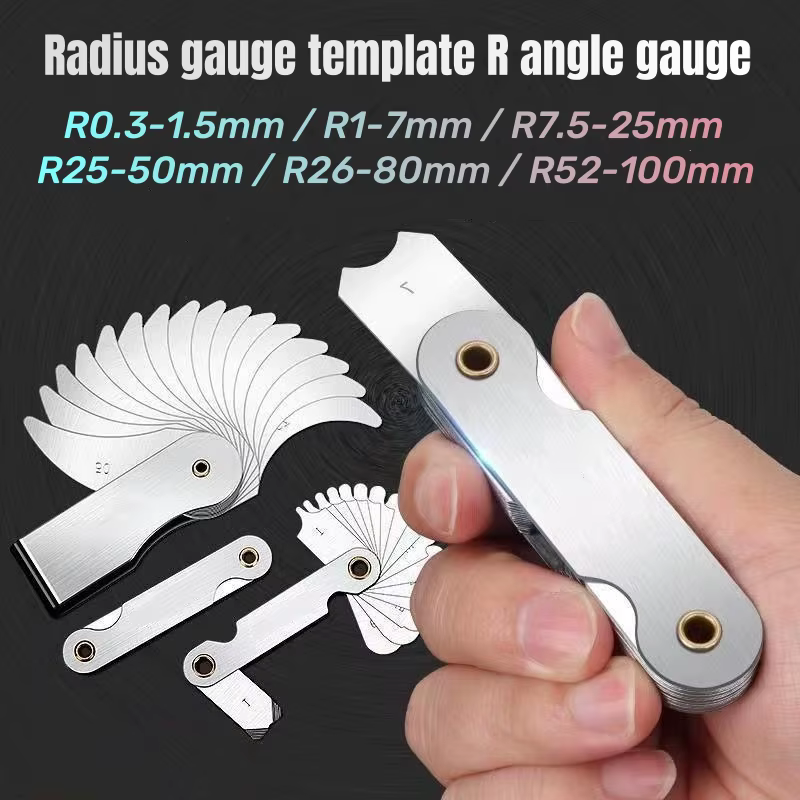 Jauge de rayon de haute précision R0.3-1.5/R1-7/R7.5-15/R15.5-25/R25-50/R52-100/R26-80mm