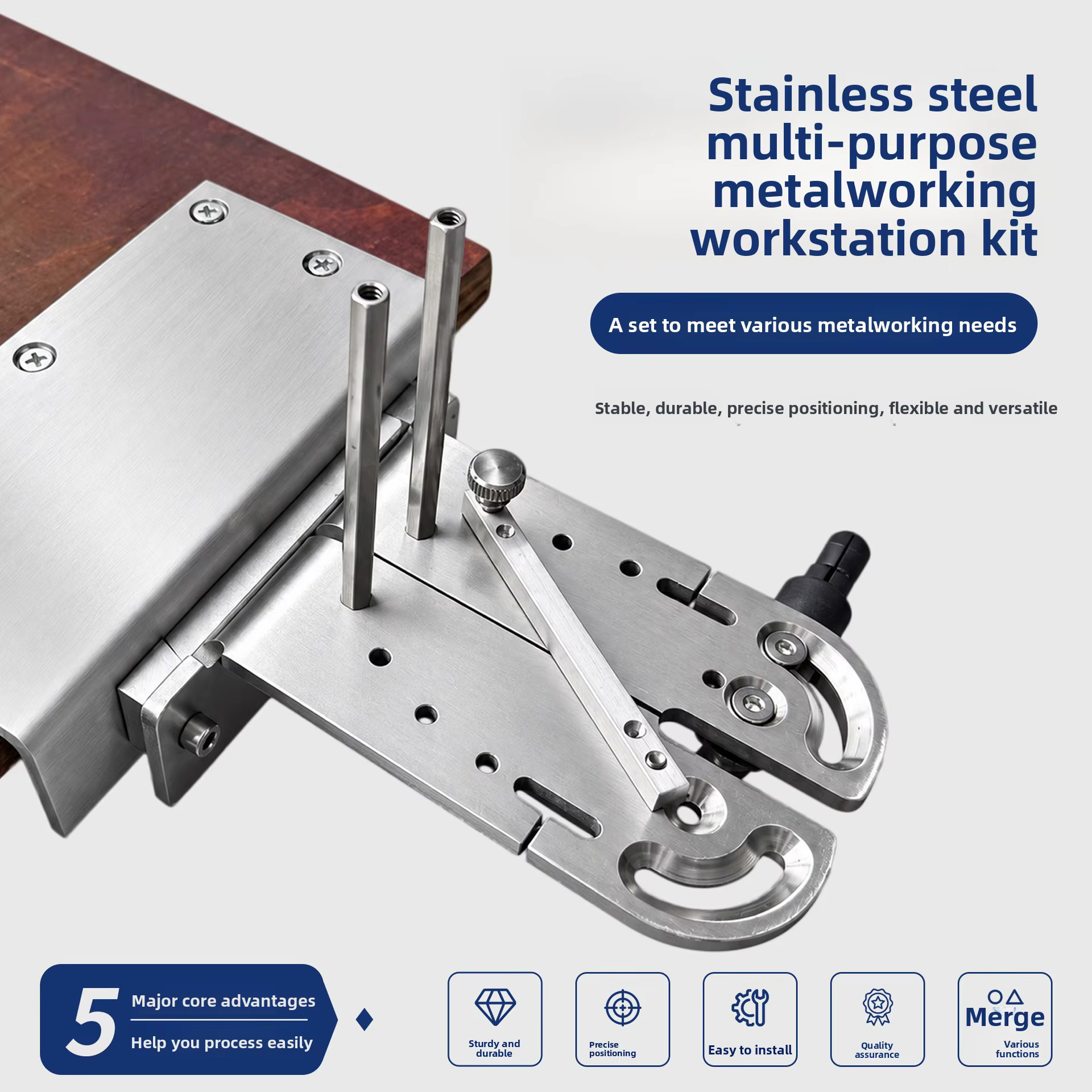 Banc de travail professionnel multifonctionnel en acier inoxydable pour la découpe et la fixation de bijoux DIY - Bloc de menuisier robuste pour orfèvre