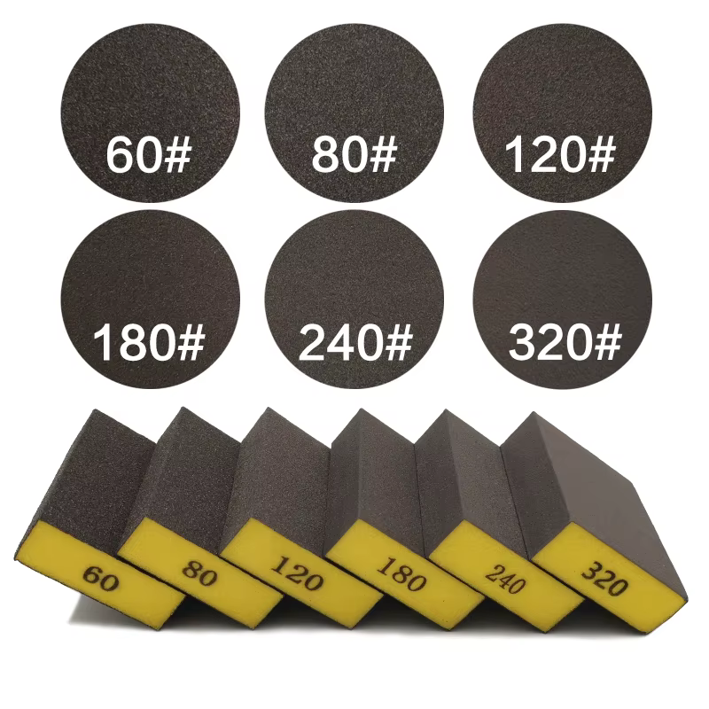 6 pièces/ensemble (60 80 120 180 240 320) bloc de ponçage épais moyen fin