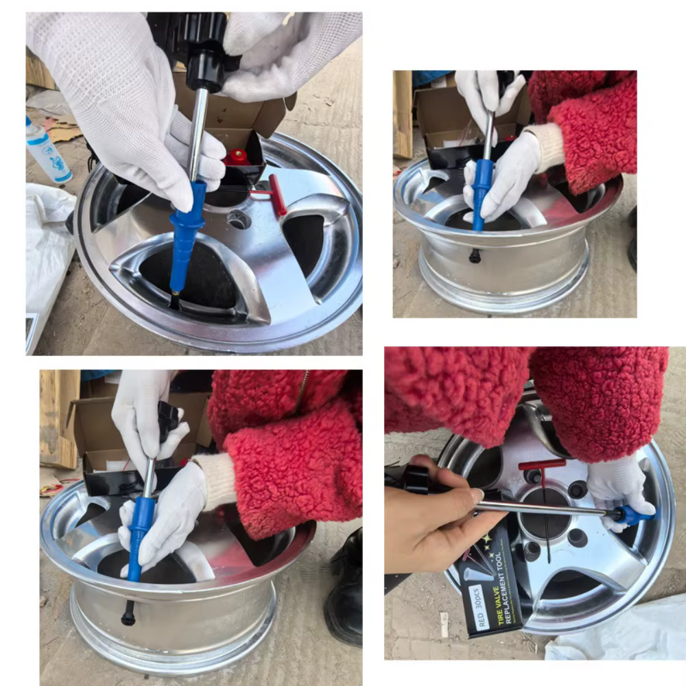 Nouvel ensemble d'outils pour valve de pneu de voiture, extracteur de noyau de valve, outils de remplacement rapide pour remplacer les valves qui ont des fuites