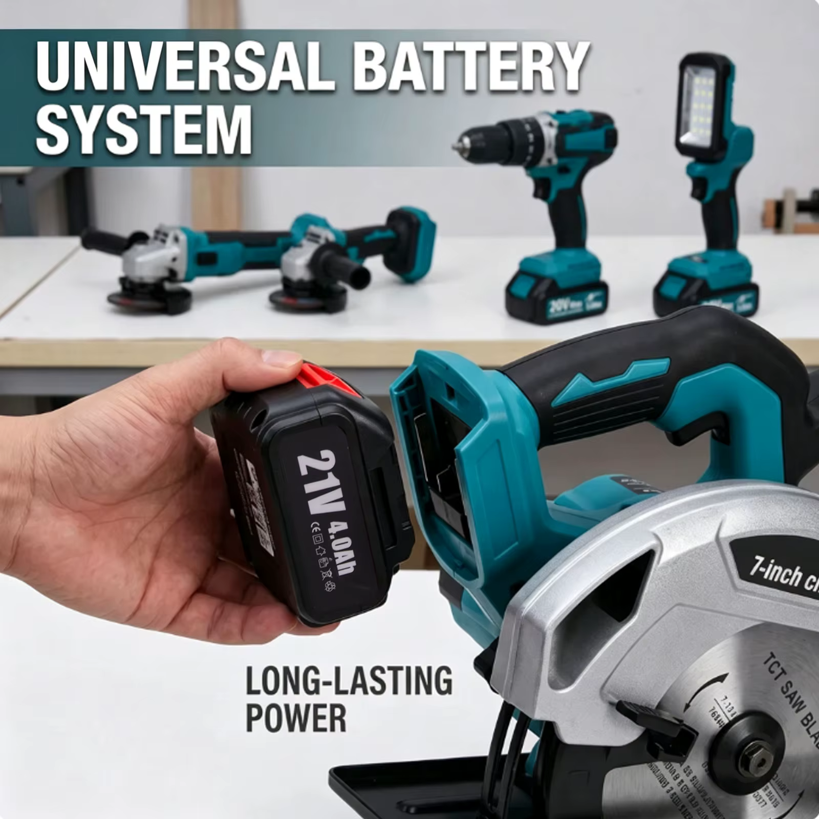 Nouvelle scie circulaire sans balais 4000W 185mm 11000 tr/min 0-45° 2026 ° Coupe biseautée compatible avec la batterie
