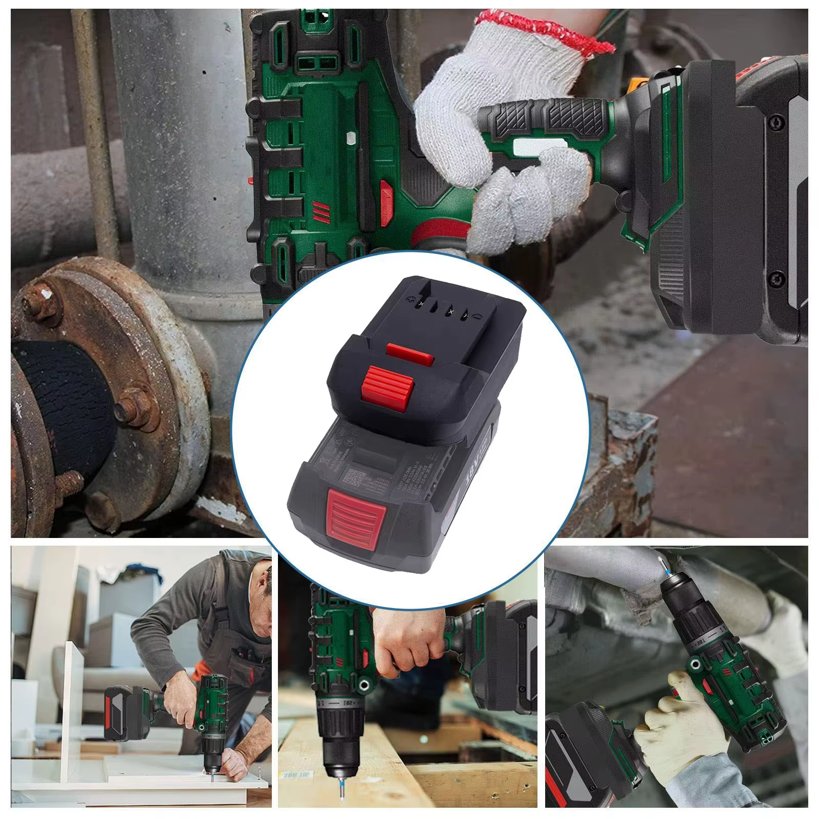 Adaptateur pour outils Li-ion Lidl Parkside X20V pour Milwaukee/Bosch/Makita