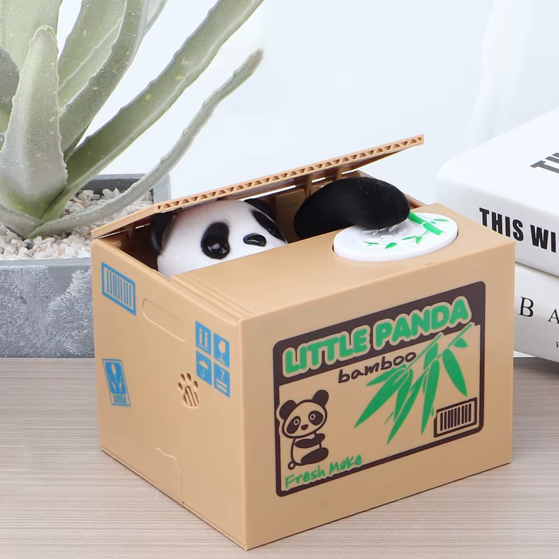 Tirelire Panda Voleur de Monnaie : Tirelire Électrique Créative, Défi d'Épargne, Jouet Cadeau d'Anniversaire pour Enfants
