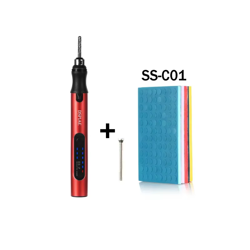 Stylo ponçeur électrique portable DSPIAE ES-P avec disque de ponçage en éponge rond pré-coupé 4