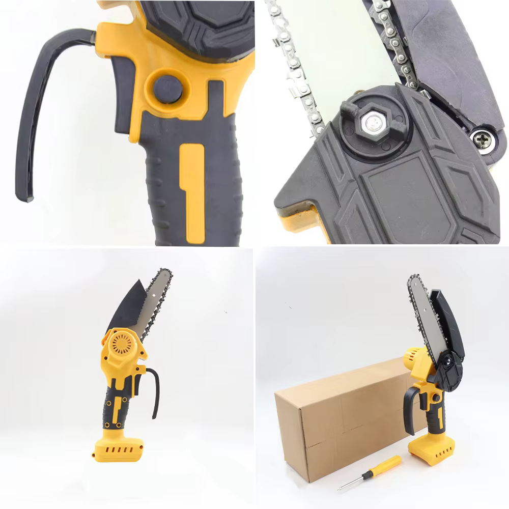 VILASTING Mini tronçonneuse 4/6 pouces sans fil travail du bois jardin scie électrique outil
