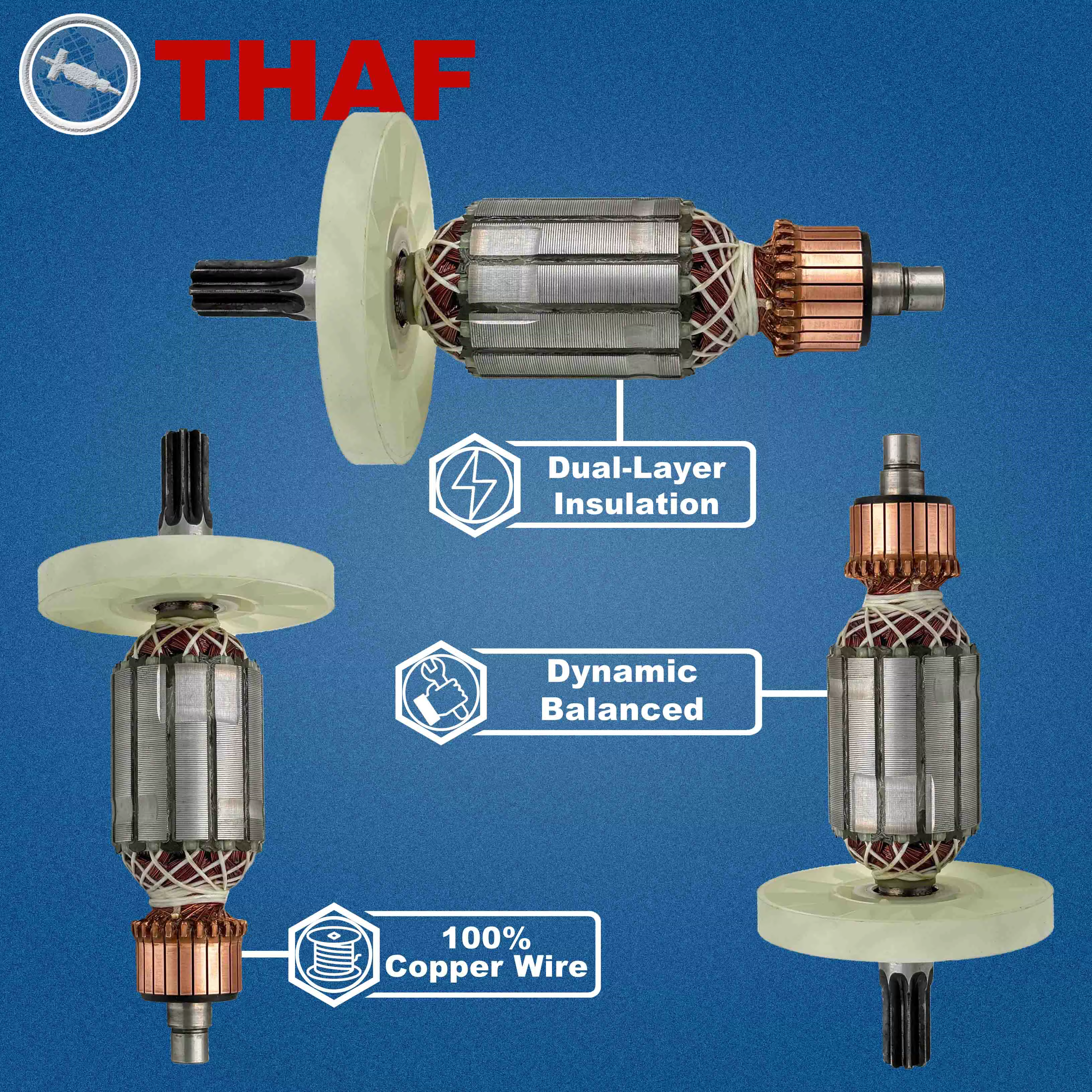 AC 220V 240V PR-25B PR-38E PH-40F Induit Rotor Stator Field pour HITACHI Marteau A Percussion Pièces de rechange