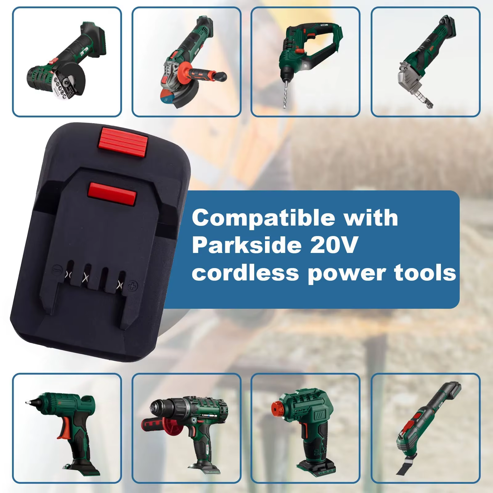 Nouveau convertisseur d'adaptateur de batterie pour outils Li-ion Lidl Parkside X20V vers Milwaukee 18V