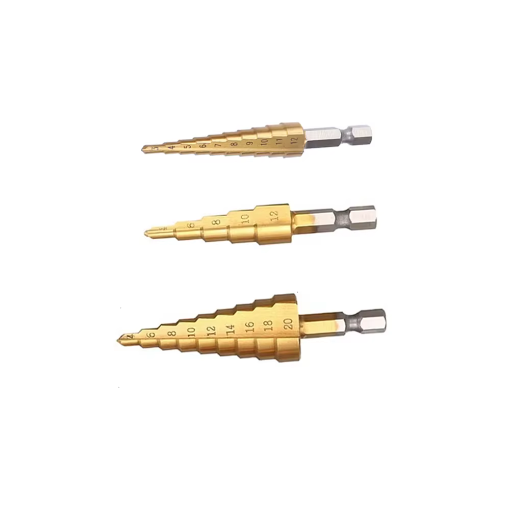 Foret étagé HSS revêtu de titane 4-12 4-20 pour outils électriques de perçage