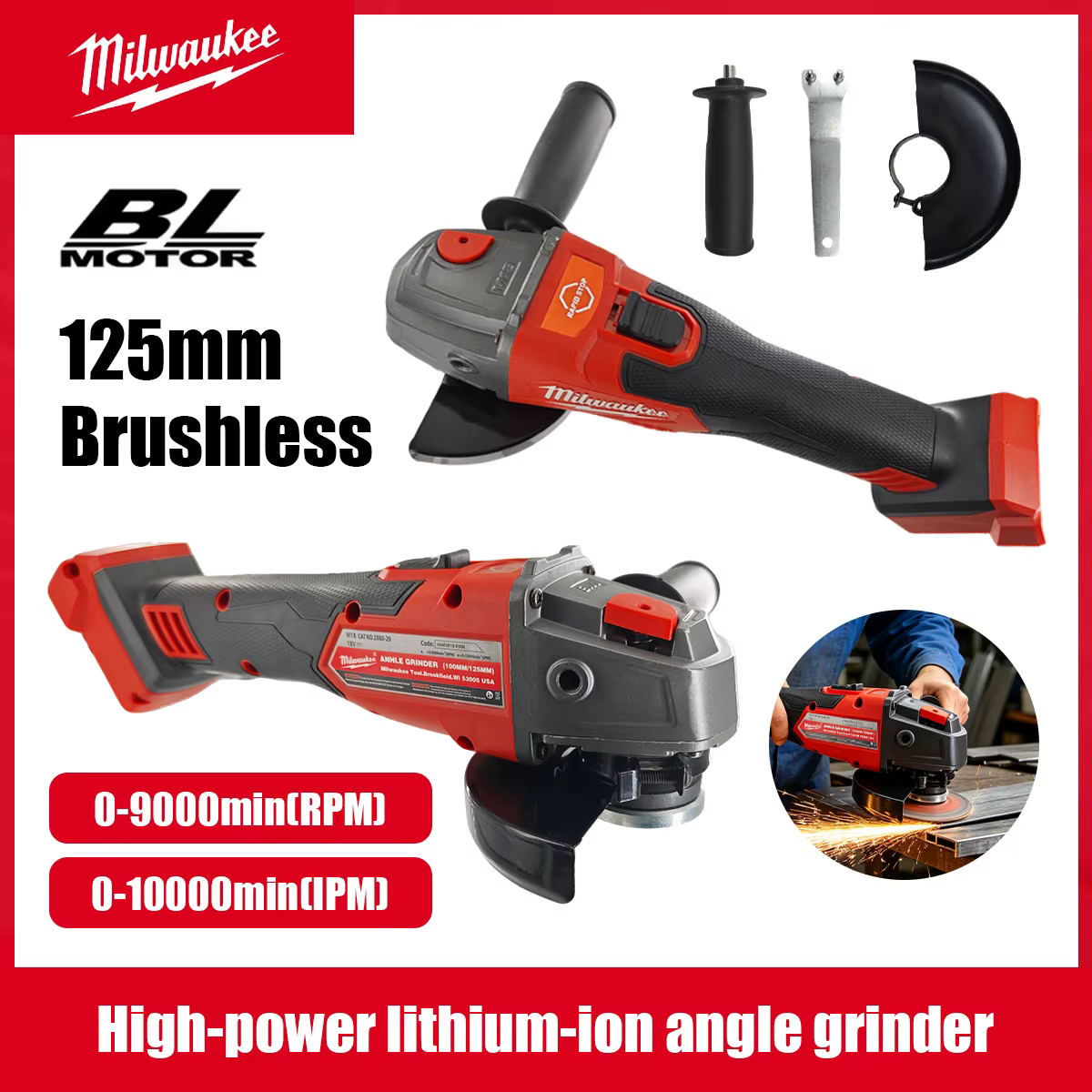 Meuleuse d'angle Milwaukee 125 mm sans balais