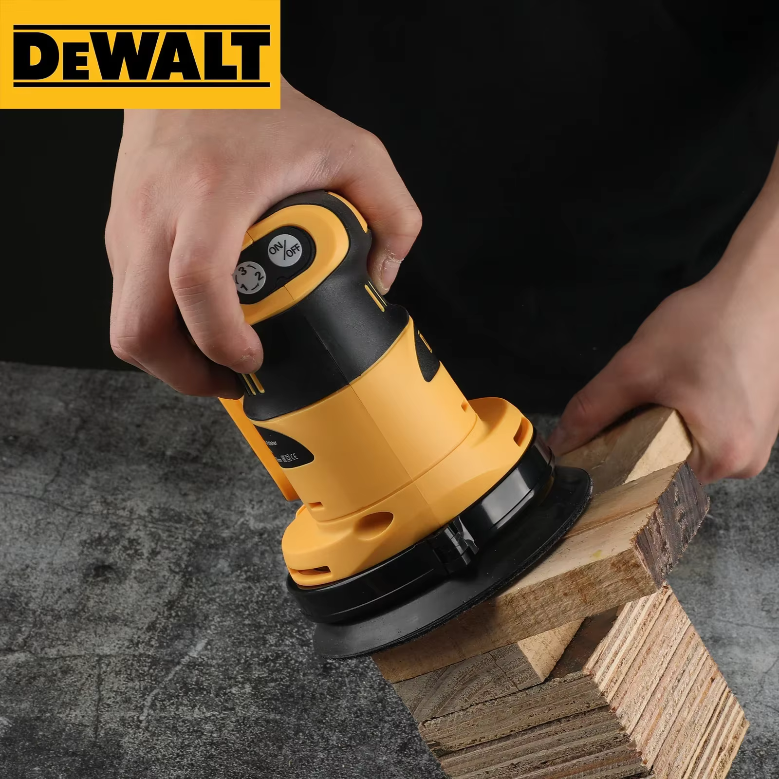 Ponceuse orbitale DEWALT 18V/20V avec aspiration des poussières pour le polissage du bois intensif dans la construction et l'atelier