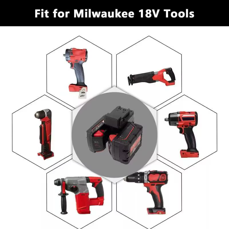 Adaptateur de batterie double pour Parkside pour Milwaukee