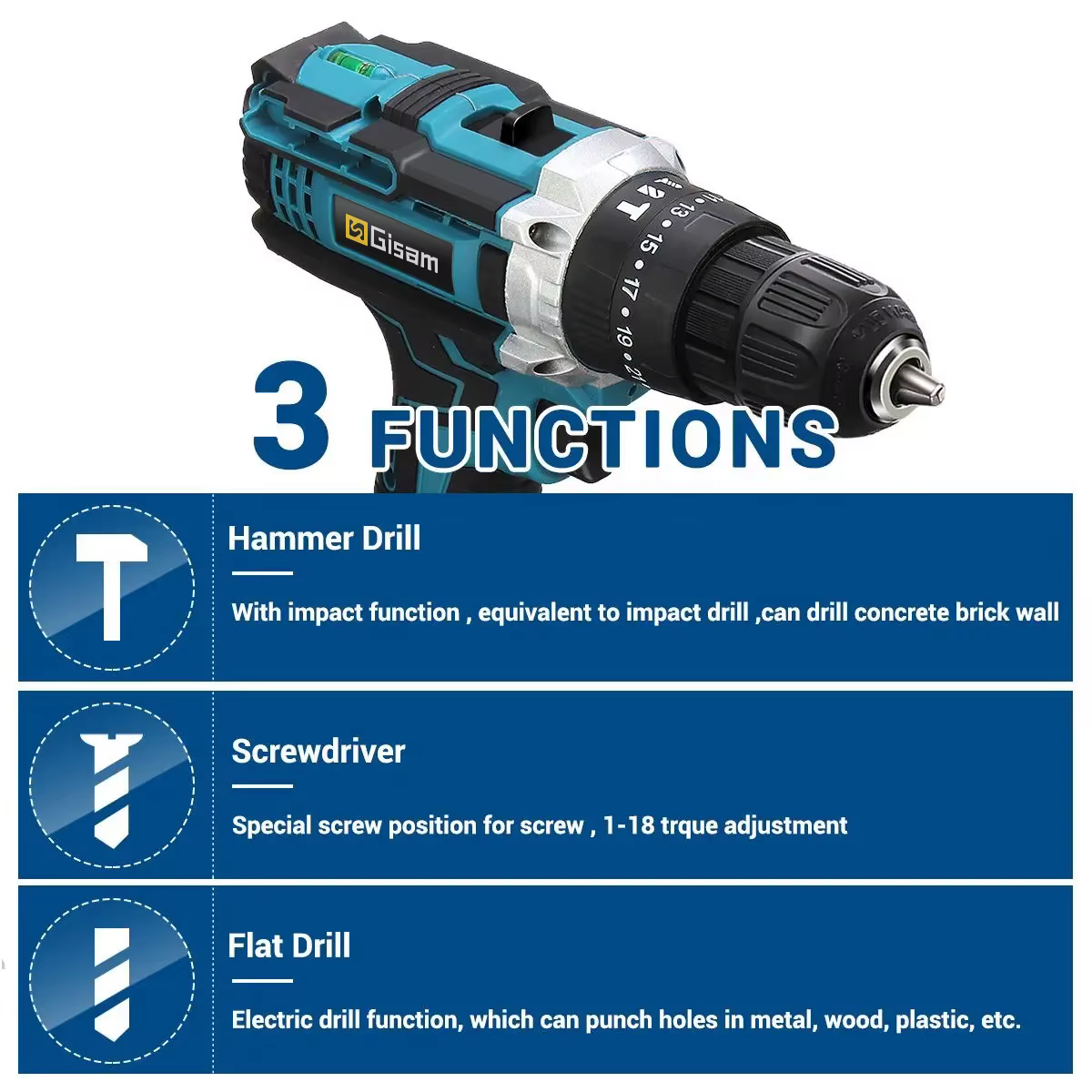 Perceuse sans fil 21V, tournevis électrique
