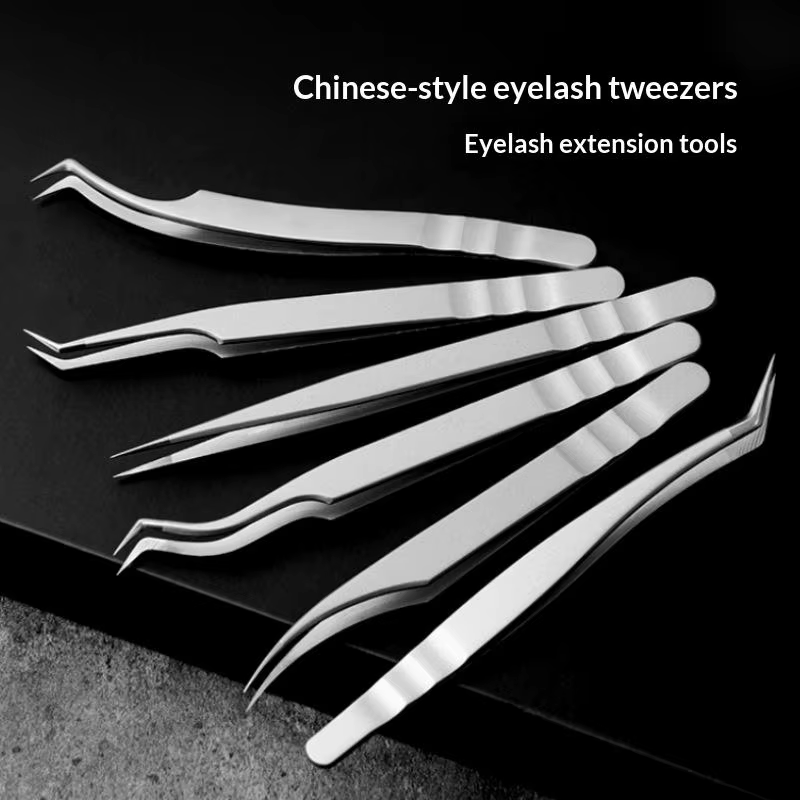 Pince à épiler pour extensions de cils, outil professionnel de greffage de cils, pince à épiler de haute précision pour la mise en forme des bouquets de cils, outils de maquillage