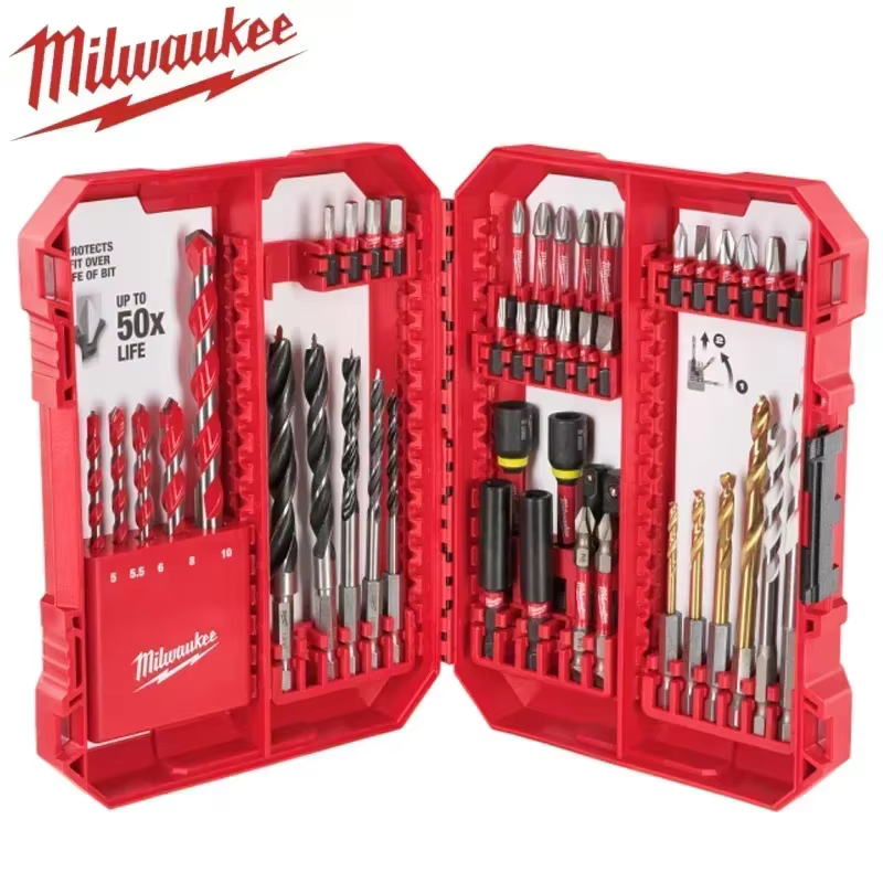 Milwaukee 48-32-5148 Ensemble de 46 embouts de perçage à percussion SHOCKWAVE