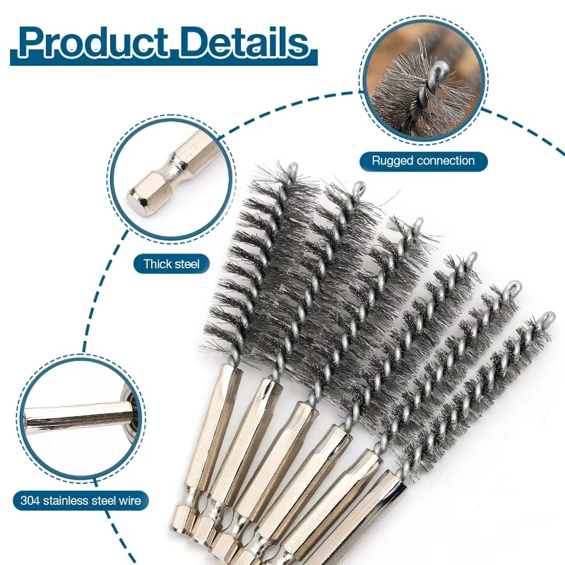 Brosse de nettoyage pour perceuse électrique en acier inoxydable