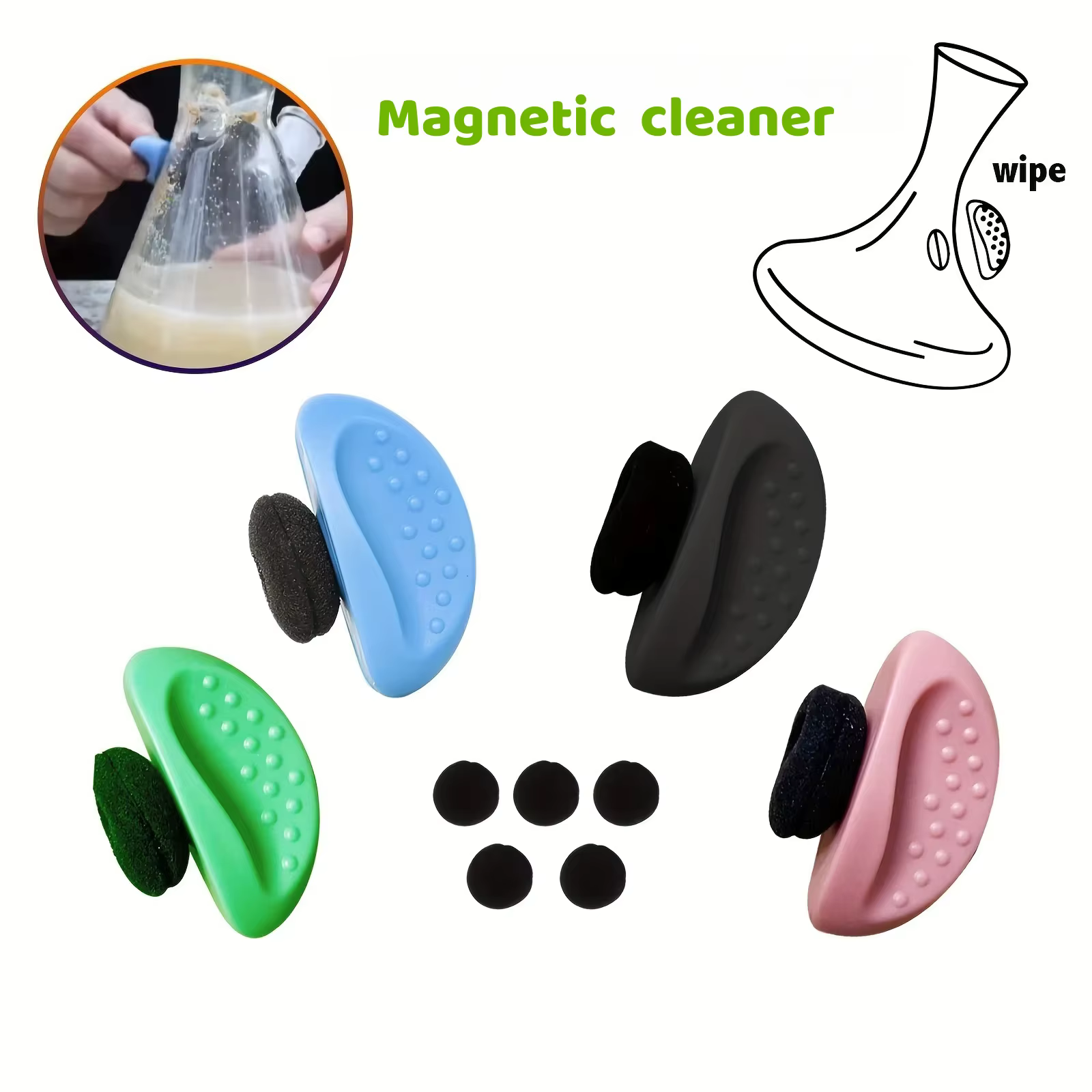 Outil/Kit de nettoyage de vitres magnétiques – Mini épurateur magnétique pour les taches difficiles d'accès sur le verre