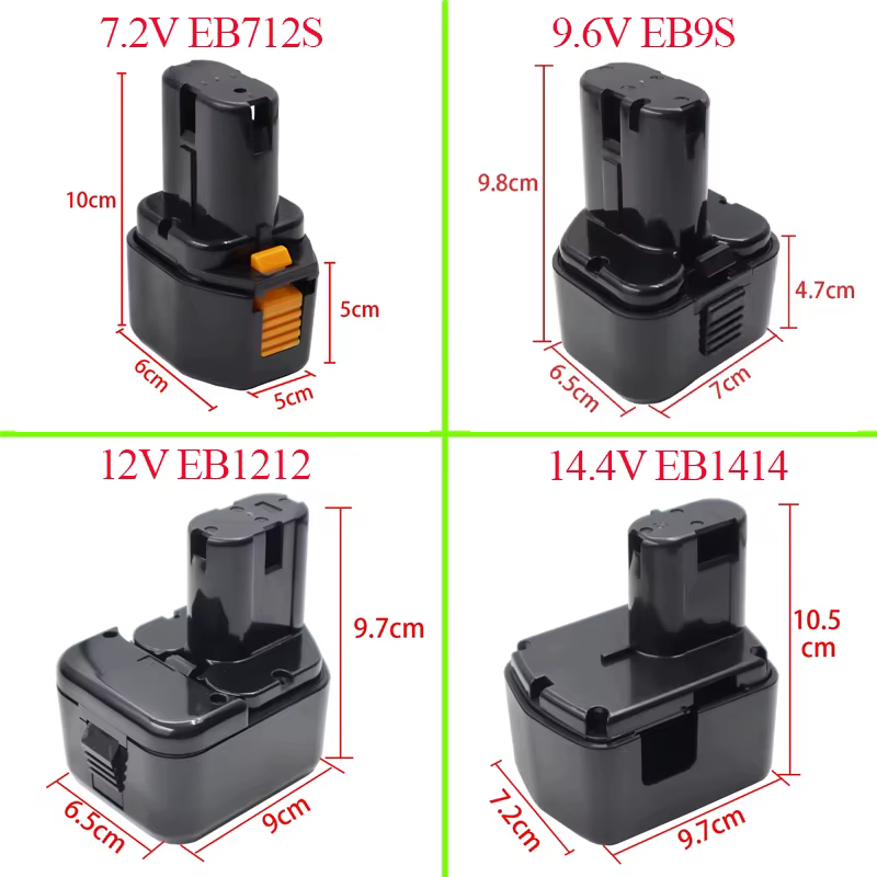 Boîtier plastique de batterie NI-laissée NI-CD pour uration 7.2V EB712S 9.6V EB9S 12V EB1212S 14.4V EB1414S Perceuse pour outil électrique EB1230HL