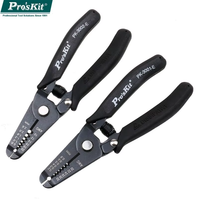 Proskit 1PK-3002E/01E/E pince à dénuder les fils électroniques antistatique