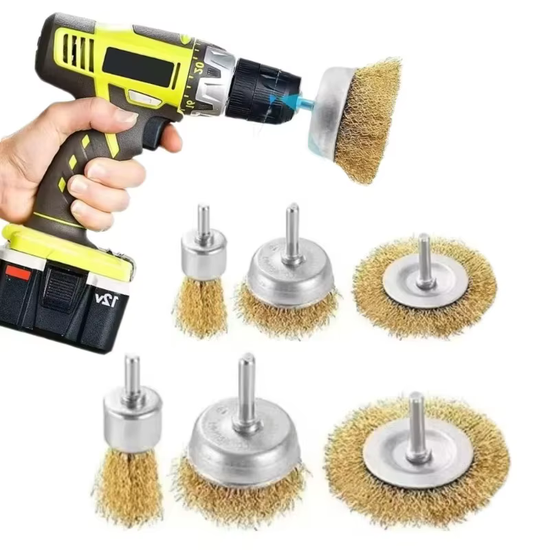 Perceuse électrique avec brosse métallique en acier
