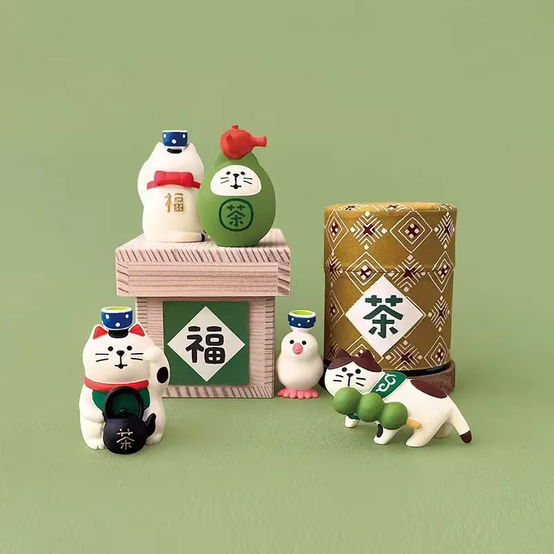 ZAKKA – décoration de scène de loisirs de jardin de thé japonais, cadeau de jeu à la mode, jouet de chat sushi, bricolage en résine, artisanat de grain mignon, petite décoration