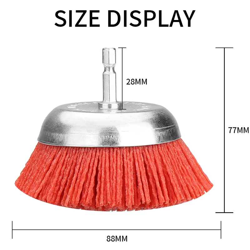 Brosse en nylon, brosse à fil abrasif pour perceuse