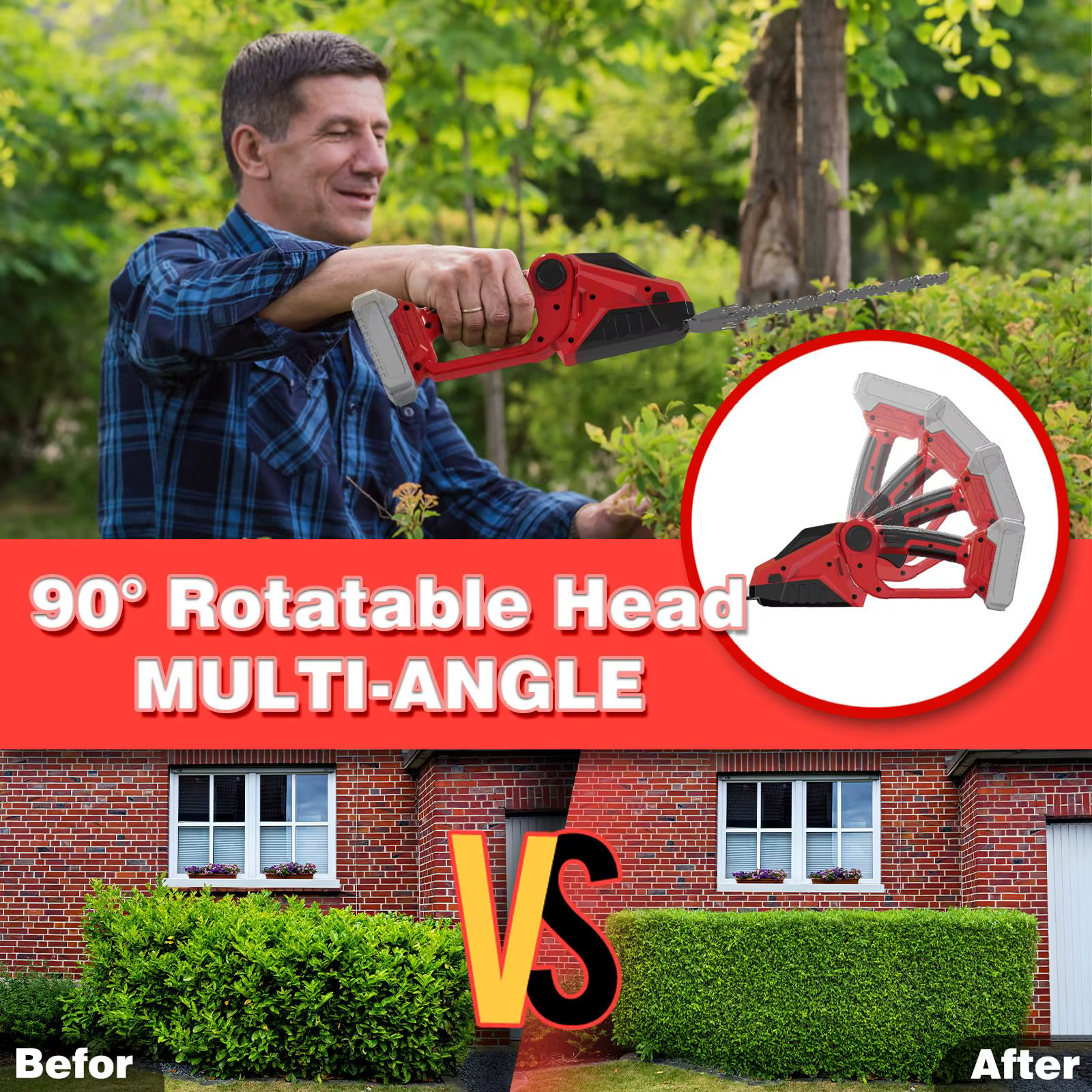 Taille-haie sans fil pour Milwaukee M18 batterie 2200 tr/min Mini cisailles à gazon 2 en 1