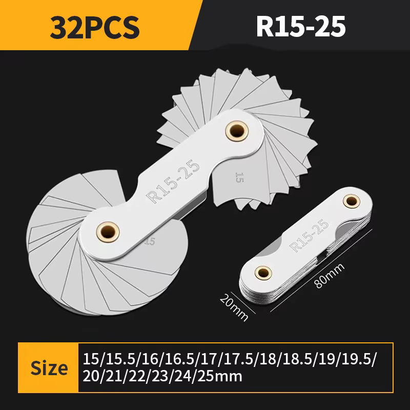 Gabarit de mesure de rayon R1-6.5 7-14.5 15-25 26-80