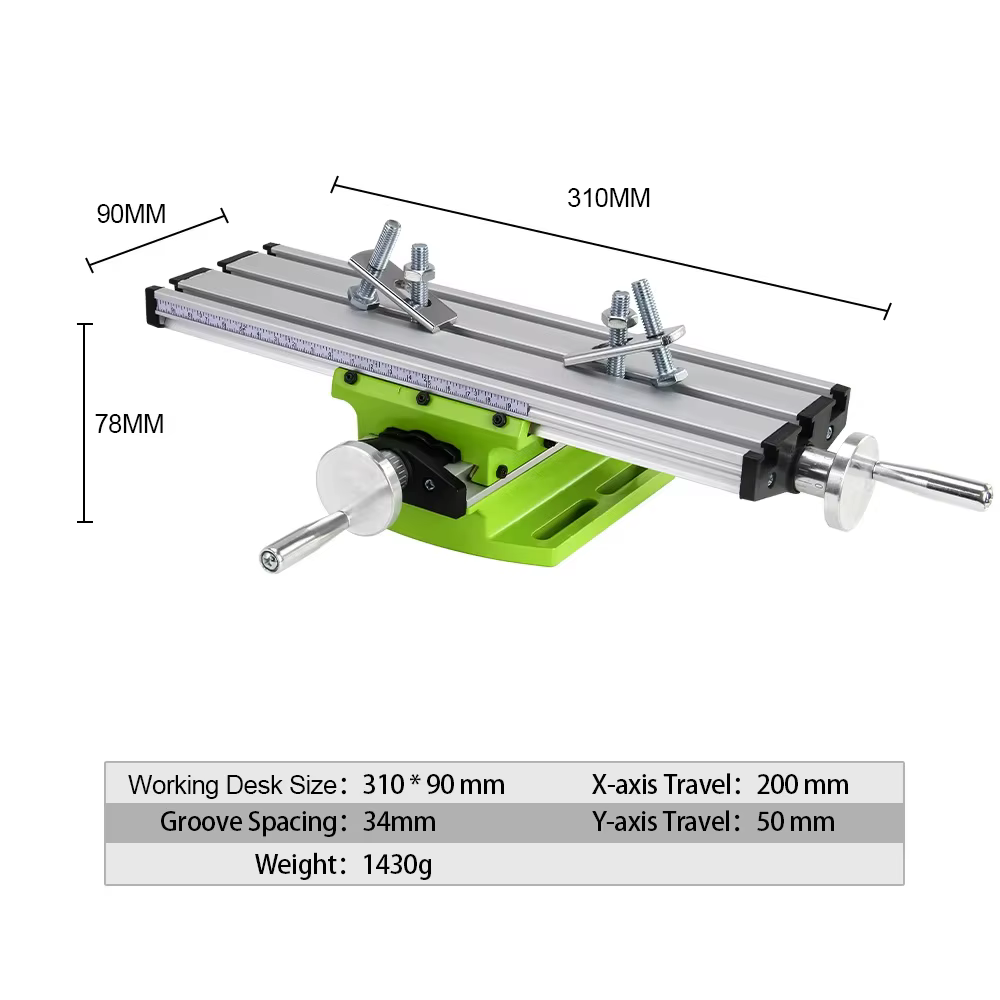 Table à glissière croisée multifonctionnelle de haute précision – Plateau de travail réglable X-Y pour perceuse d'établi