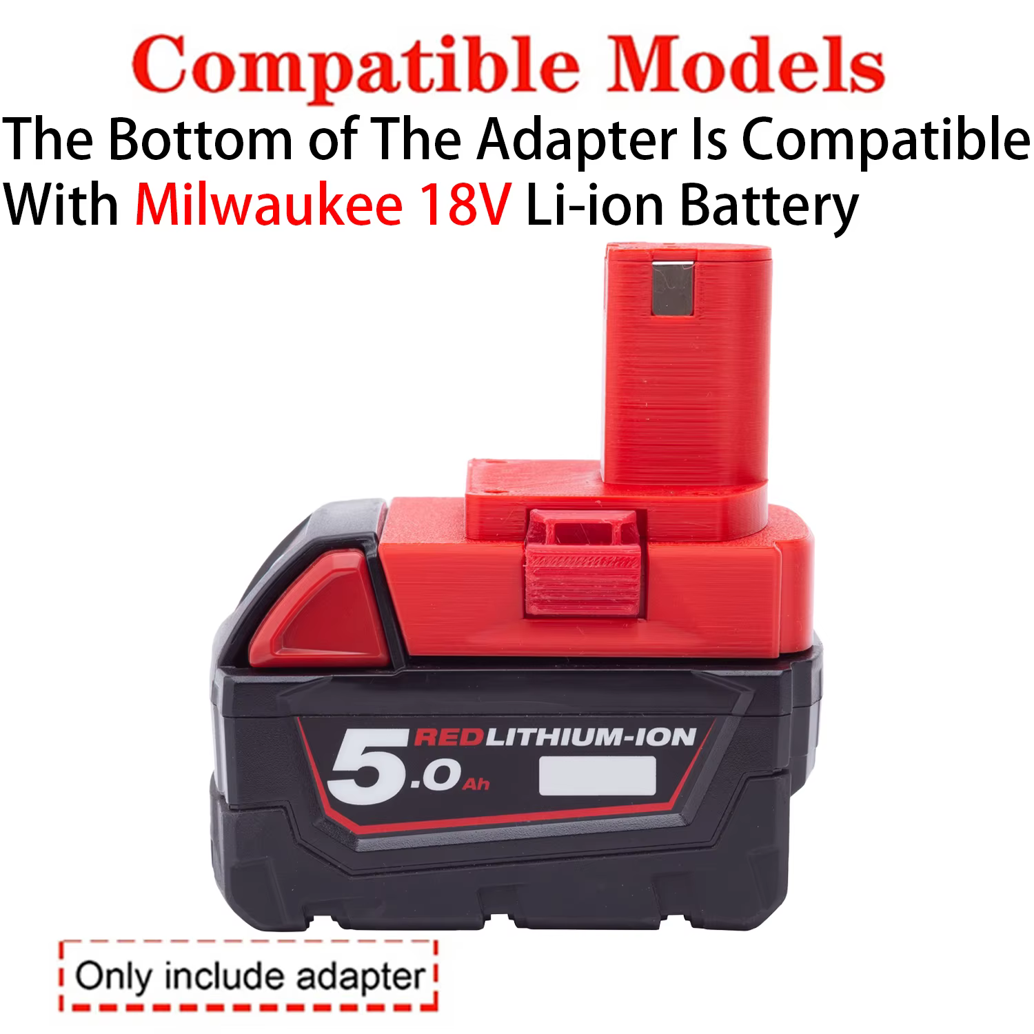 Adaptateur convertisseur pour outil Ryobi 18V ONE + Li-ion vers batterie Milwaukee 18V