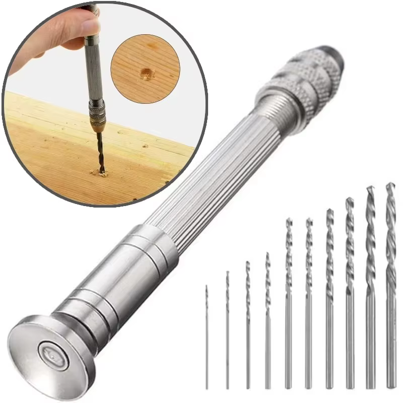 Mini perceuse manuelle 0.8-3.0mm, outils de perçage pour le travail du bois, pour modèles, loisirs, bijoutiers, outil rotatif de perçage, bricolage, 1/11 pièces