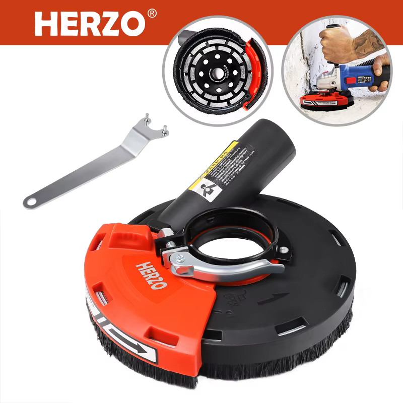 HERZO GT 119125 Un carénage anti-poussière de meulage de 125 mm pour meuleuse d'angle avec des accessoires