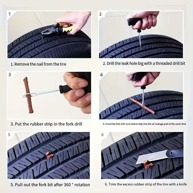 Outils essentiels de réparation de pneus de voiture et de moto, outils de réparation d'opathie, soyez prêt pour toute urgence!