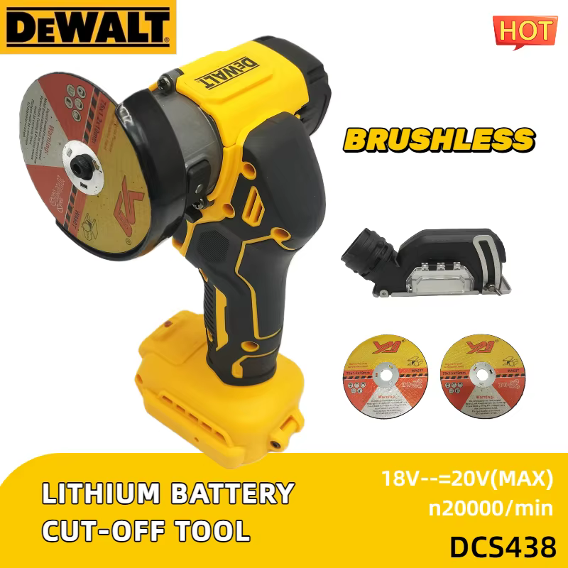 Meuleuse d'angle sans fil DEWALT A2UD 20V : Machine à meuler haute vitesse de 3 pouces (76 mm) 20000 tr/min (batterie non incluse)