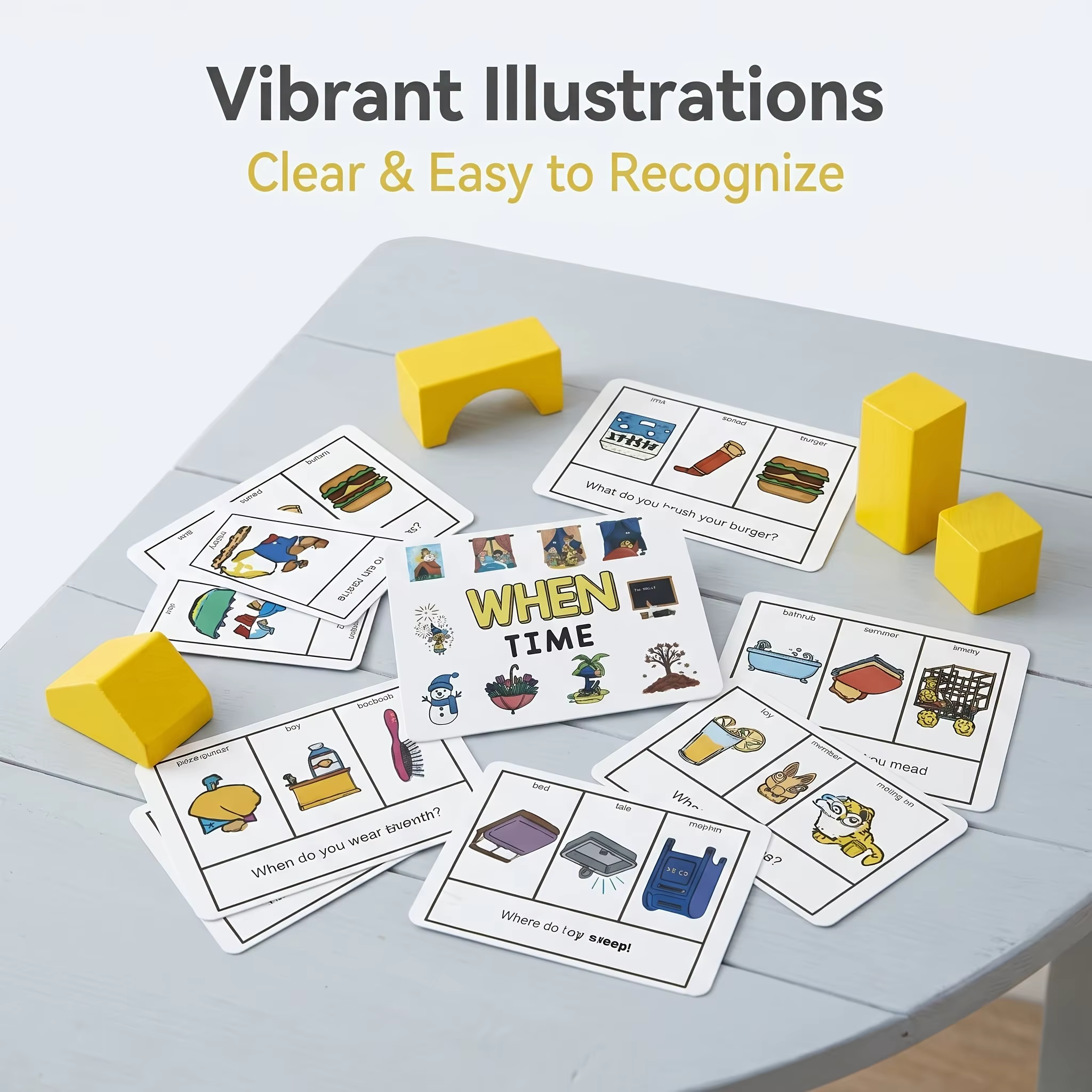 50 cartes de tâches de questions et réponses amusantes, questions stimulantes, ressources d'apprentissage apaisantes, cartes d'entraînement fonctionnel complet, aides pédagogiques pour l'éducation pré