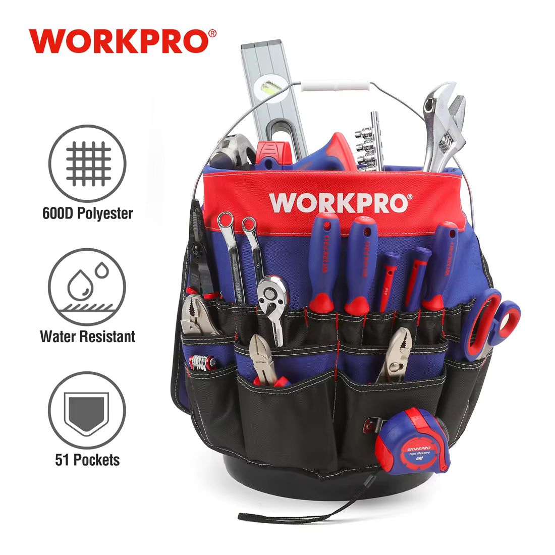 Punta KPRO-Boîte à outils pliable portable avec 51 poches de rangement